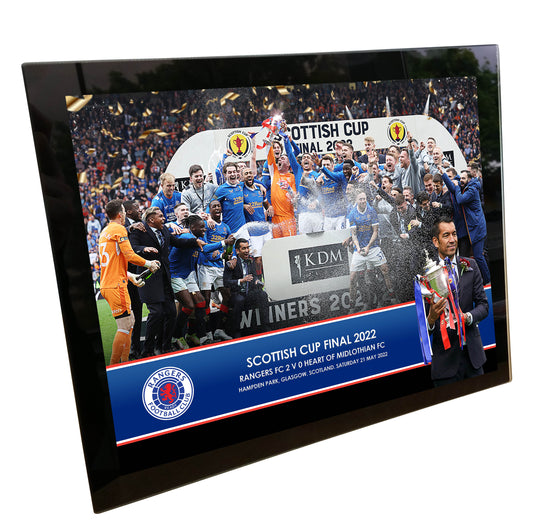 8x6" Rangers Scottish Cup Final Winners 2022 Glass Frame