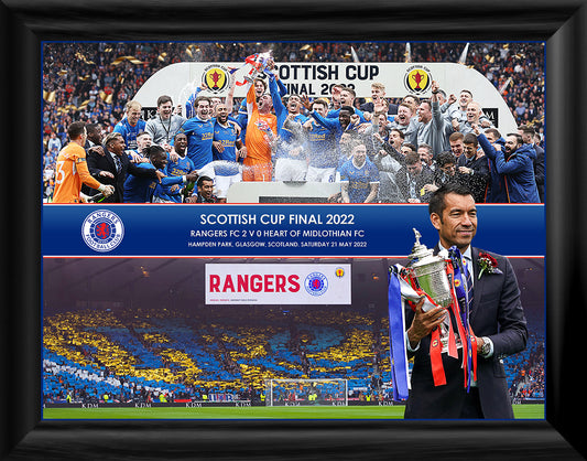 12x16" Rangers Scottish Cup Final Winners 2022 Framed Print