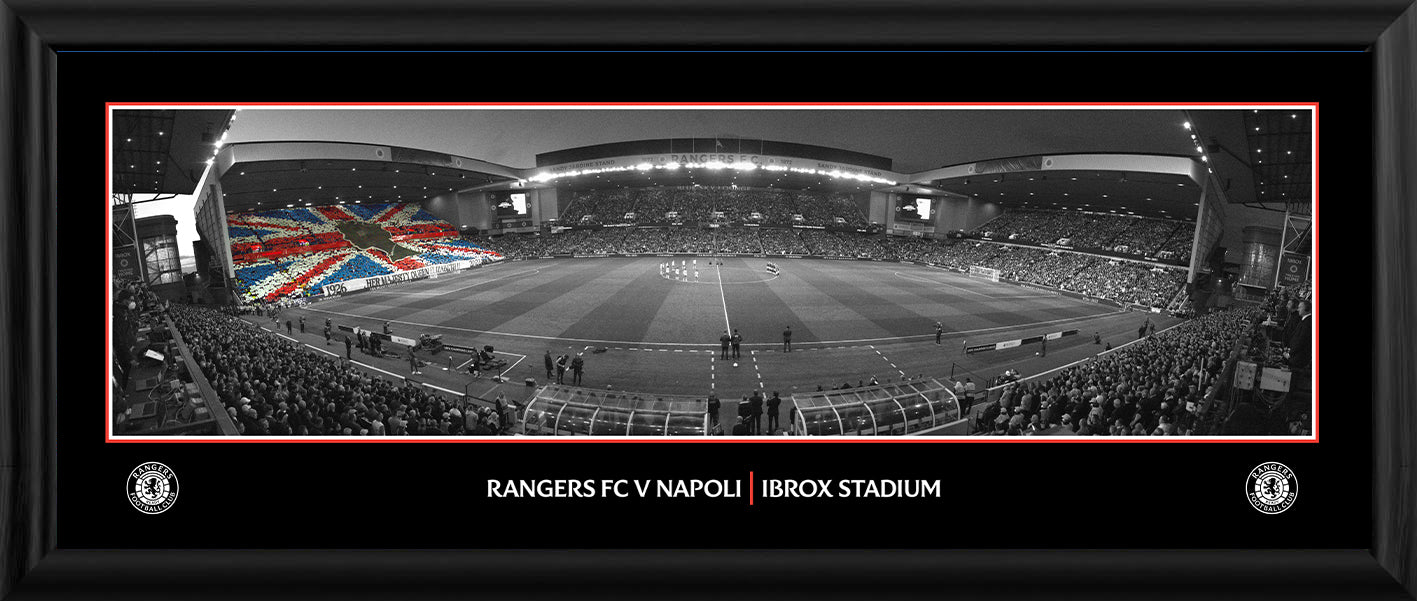 30x11" Ibrox Salutes Queen Elizabeth II Panoramic Frame