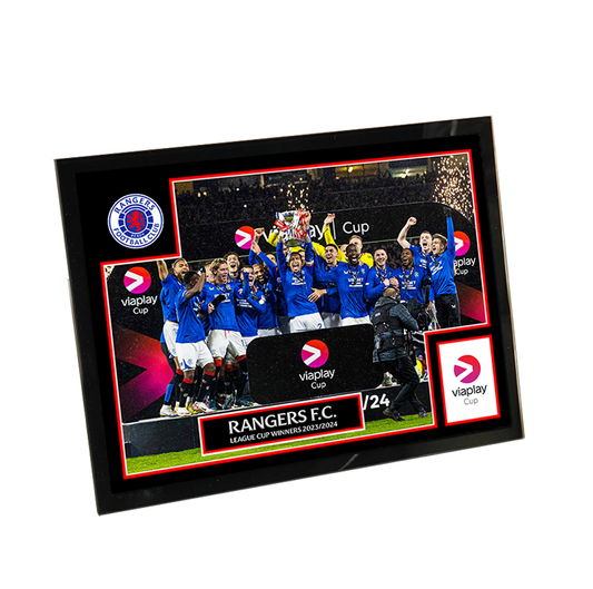 8x6" Rangers League Cup Winners Trophy Lift Framed Print