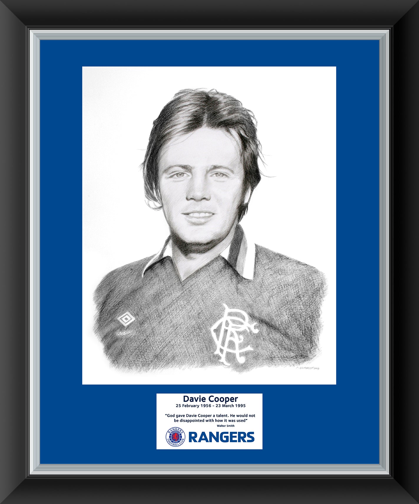 20x16" Davie Cooper Sketch Framed Print