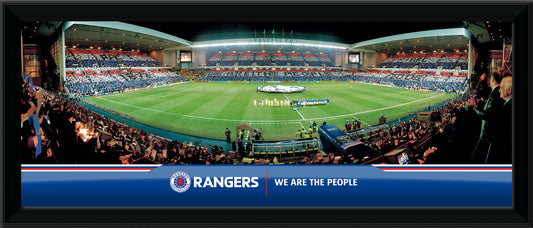 30x11" Ibrox We Are The People Panoramic Framed Print