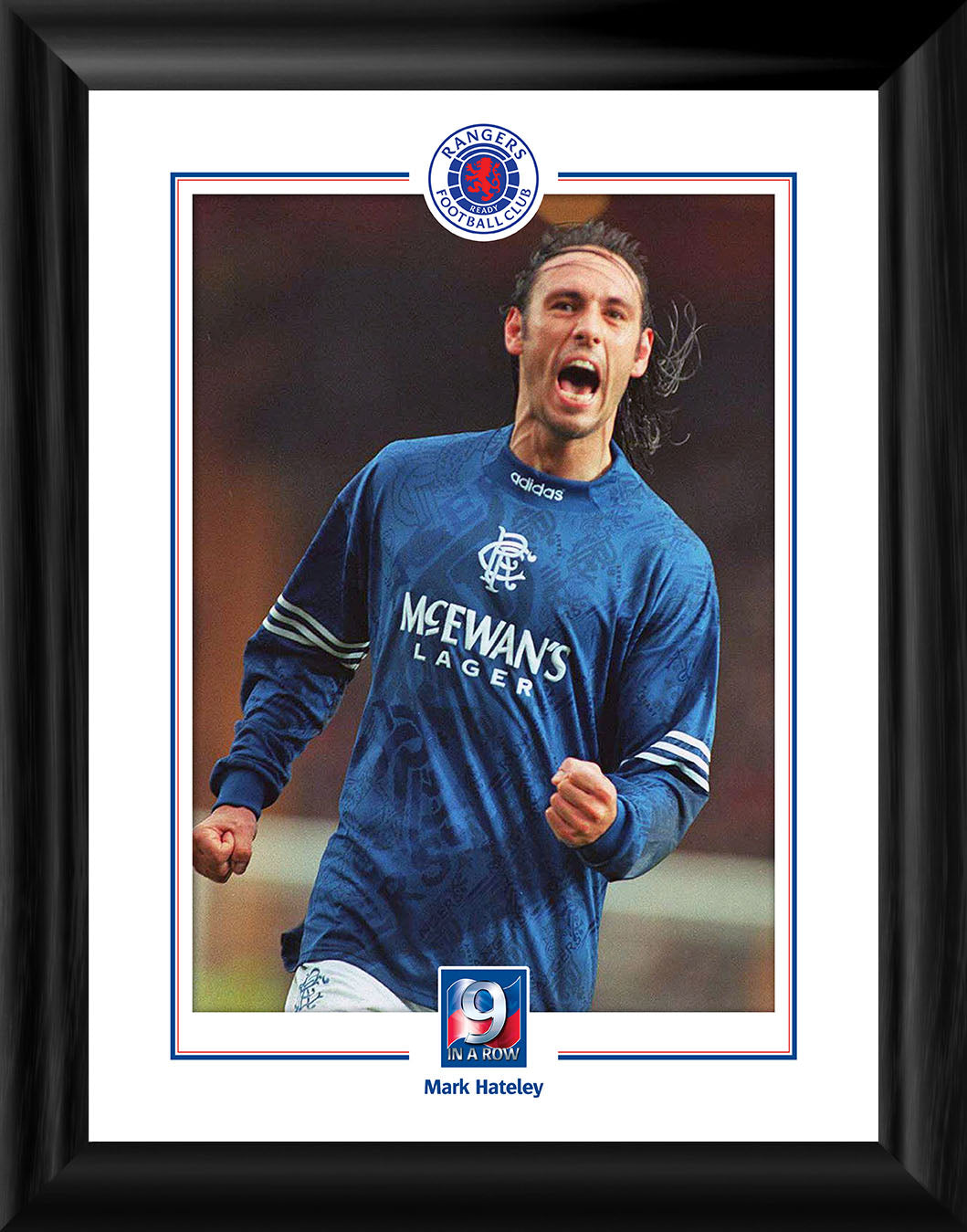 12x16" Mark Hateley 9 in a Row Framed Print