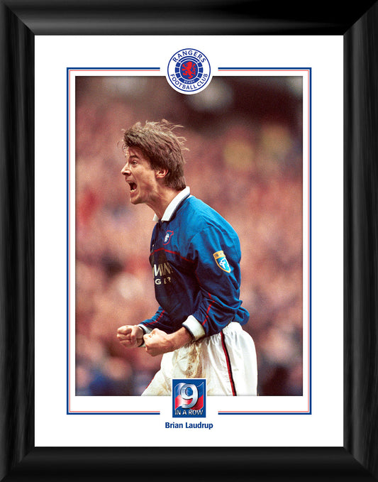 12x16" Brian Laudrup 9 in a Row Framed Print