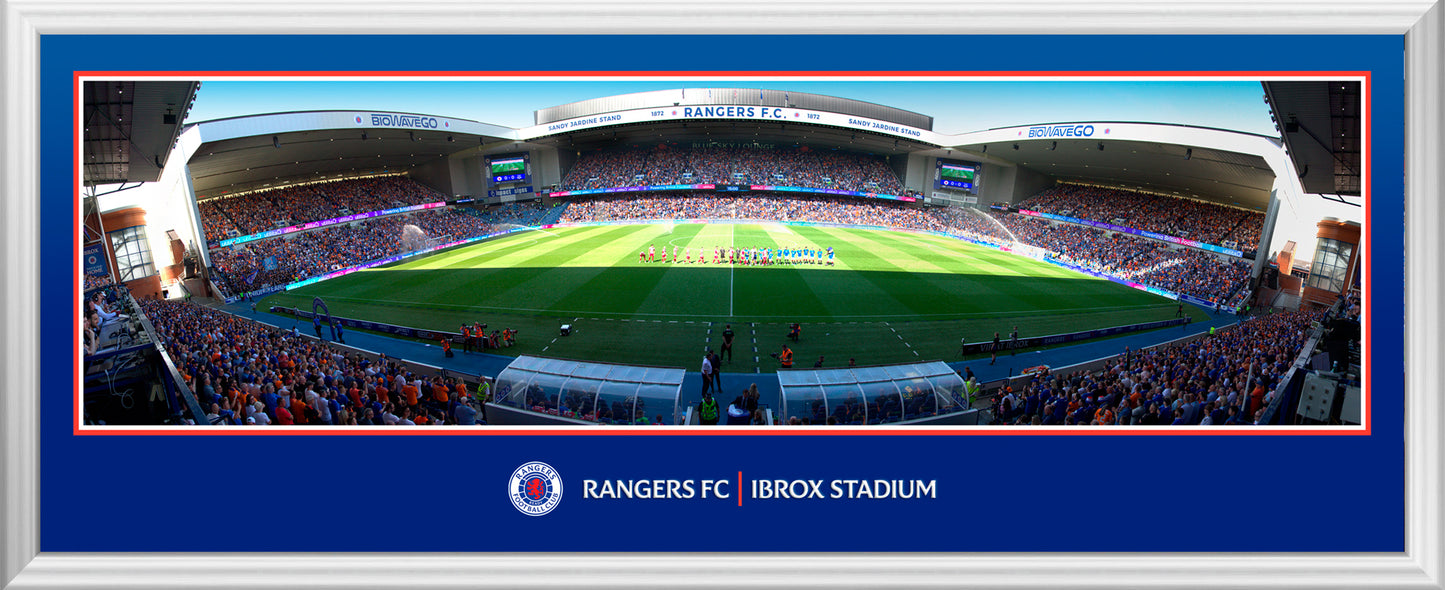 13x5" Ibrox Match Day Panoramic Framed Print