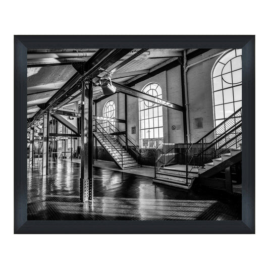 Ibrox "Concourse" 20x16 Black and White Framed Print