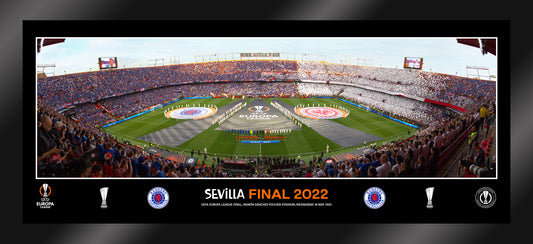12x5" Rangers UEFA Europa League Seville Panoramic Glass Frame
